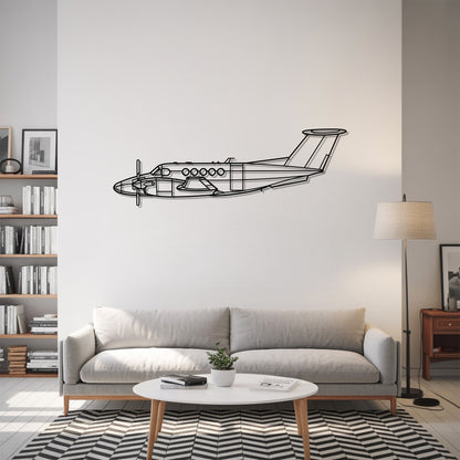 King Air B200 - Airplane Metal Silhouette Wall Art - Aviation Gift - Pilot Office Decor