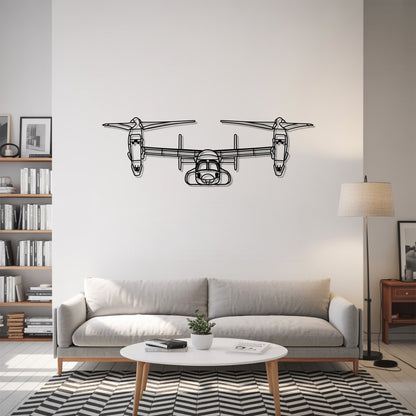 MV-22 - Airplane Metal Silhouette Wall Art - Aviation Gift - Pilot Office Decor