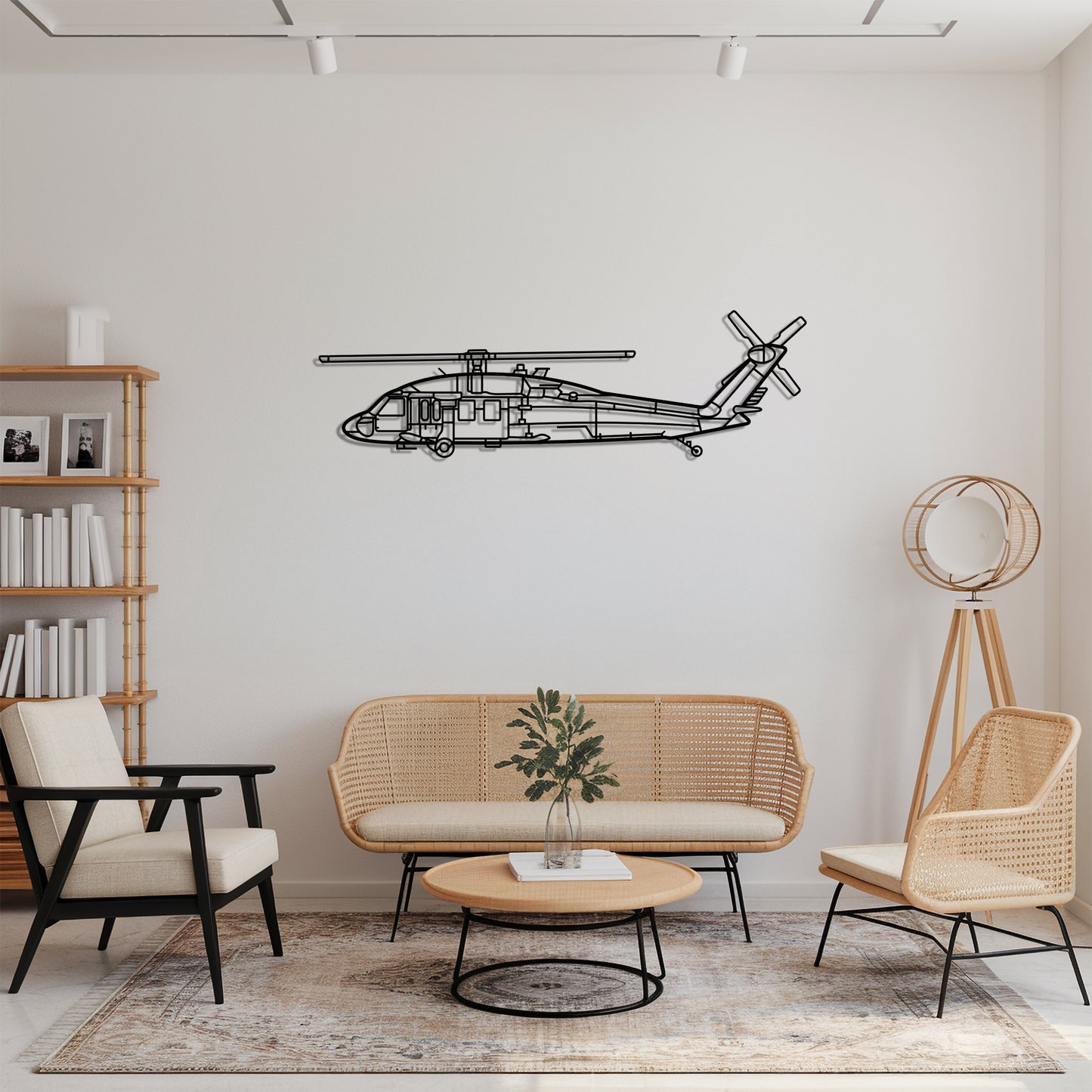 Black Hawk - Helicopter Metal Silhouette Wall Art - Aviation Gift - Pilot Office Decor