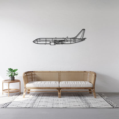 737 - Airplane Metal Silhouette Wall Art - Aviation Gift - Pilot Office Decor