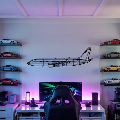 737 - Airplane Metal Silhouette Wall Art - Aviation Gift - Pilot Office Decor