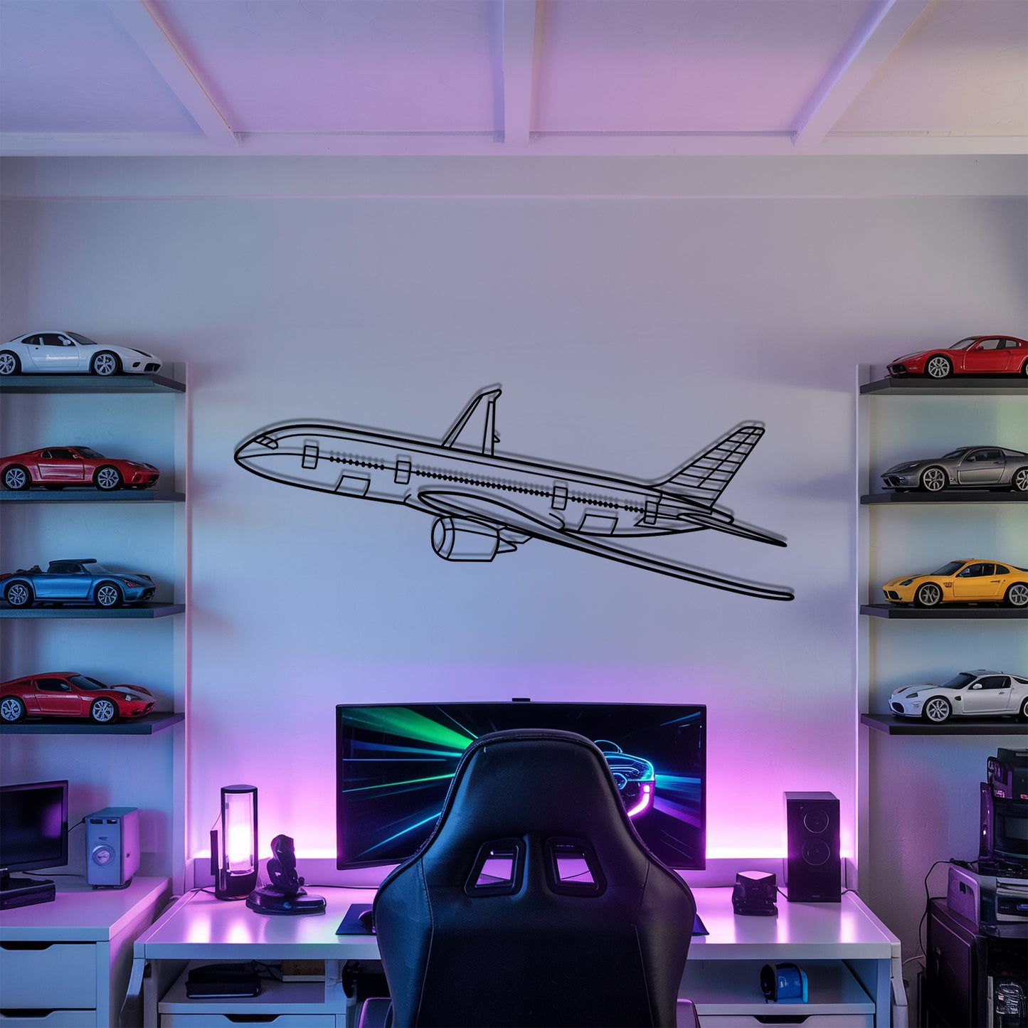 787 - Airplane Metal Silhouette Wall Art - Aviation Gift - Pilot Office Decor