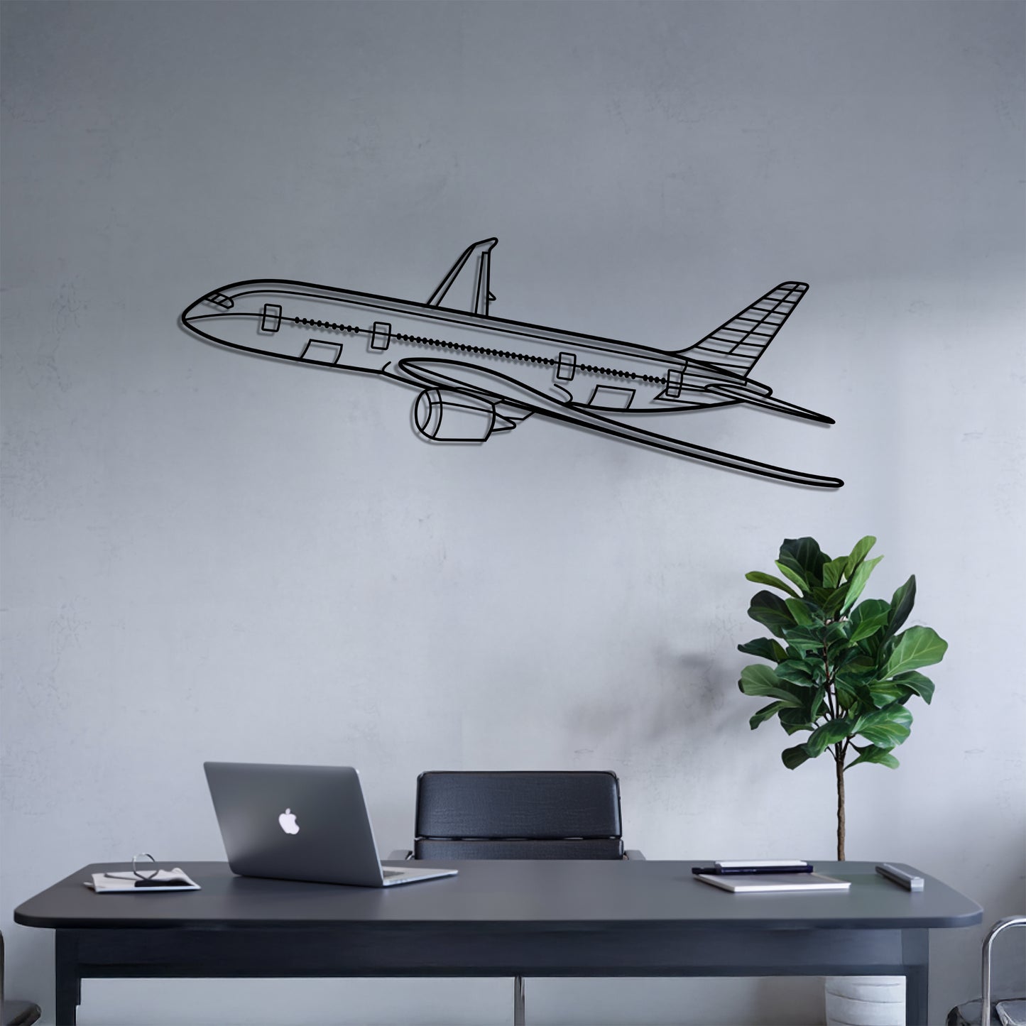 787 v2 - Airplane Metal Silhouette Wall Art - Aviation Gift - Pilot Office Decor
