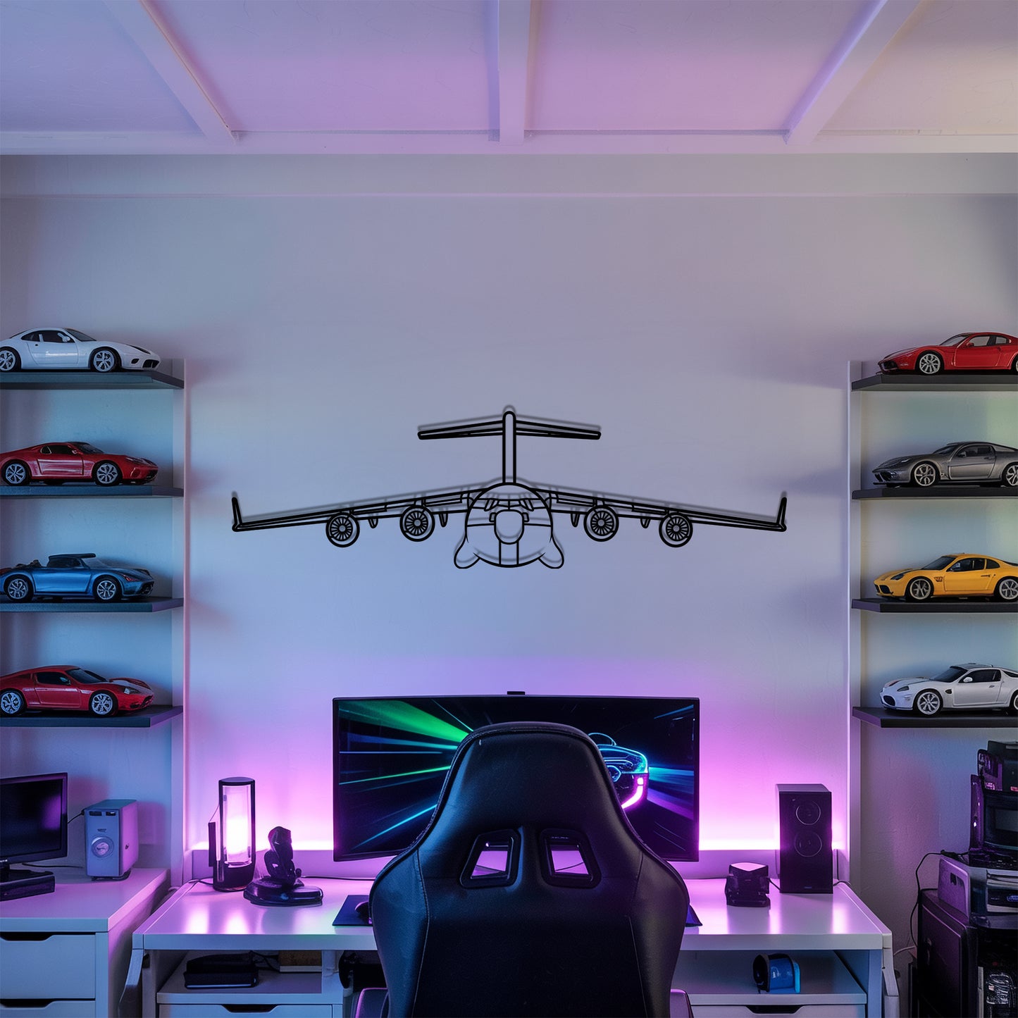 C-17 Globemaster - Airplane Metal Silhouette Wall Art - Aviation Gift - Pilot Office Decor