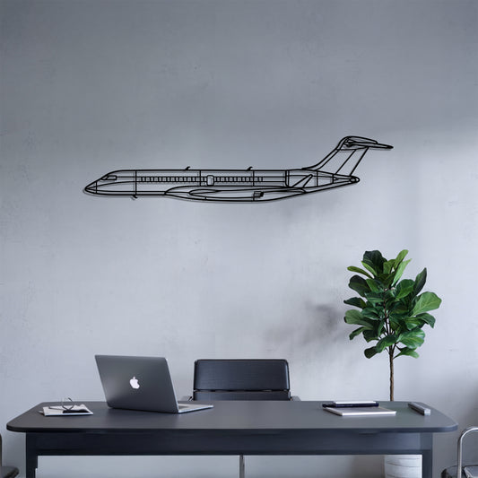 Global 7500 - Airplane Metal Silhouette Wall Art - Aviation Gift - Pilot Office Decor