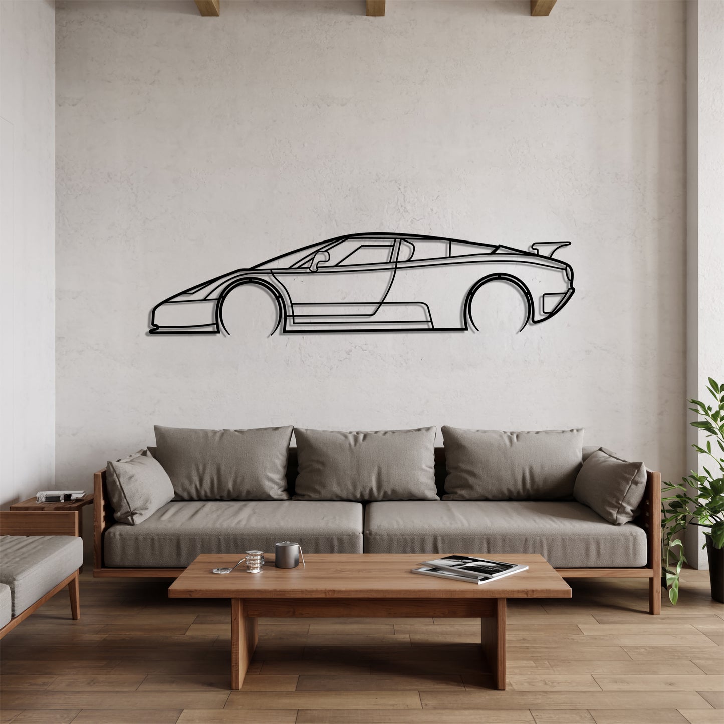 EB 110 Detailed - Car Metal Silhouette Wall Art - Car Enthusiast Gift - Laser-cut Garage Decor
