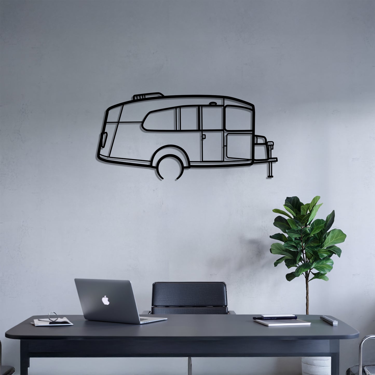 Basecamp 20 - Camper/RV Silhouette - Motorhome Metal Wall Art - Laser-Cut Camping Decor - Road Trip Life