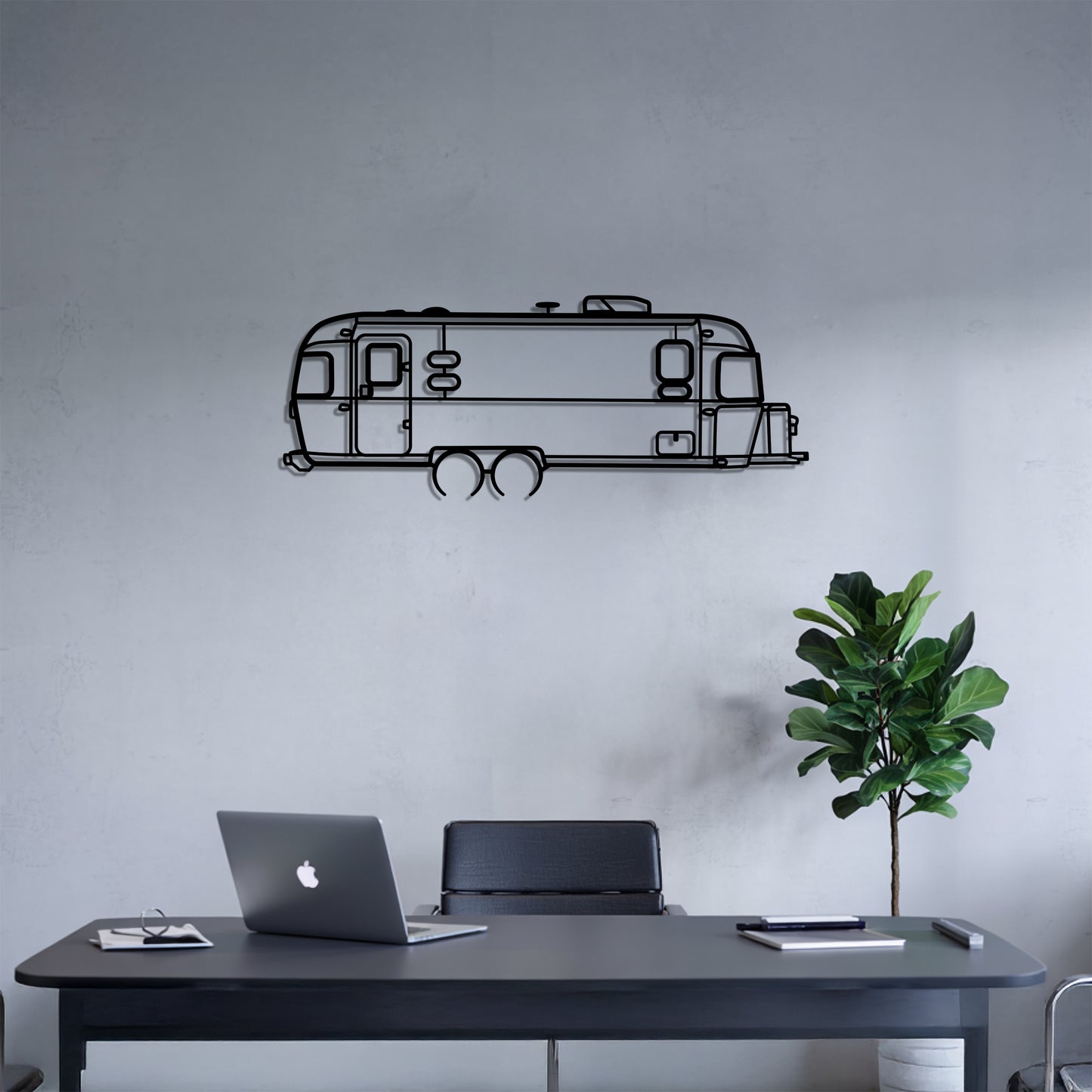 Trade Wind 25FB - Camper/RV Silhouette - Motorhome Metal Wall Art - Laser-Cut Camping Decor - Road Trip Life