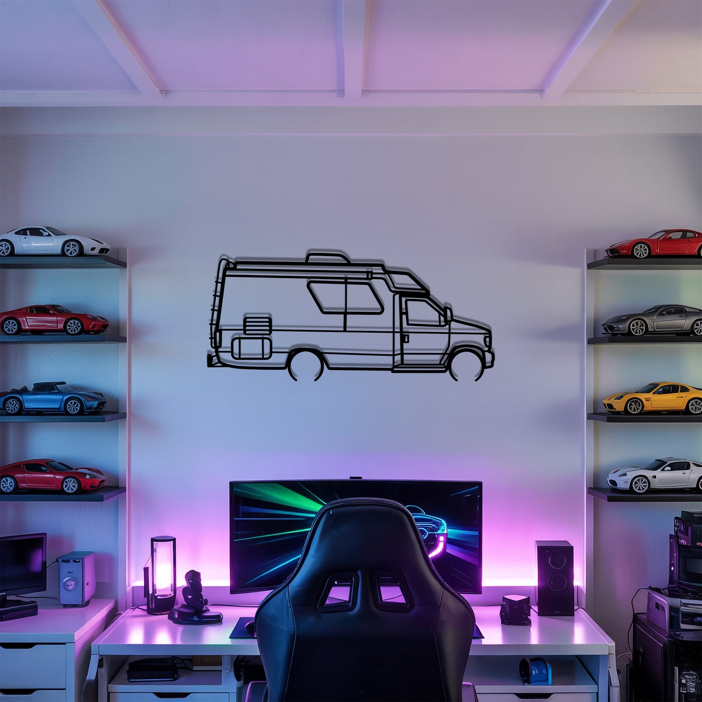 Concouerse E-350 - Camper/RV Silhouette - Motorhome Metal Wall Art - Laser-Cut Camping Decor - Road Trip Life