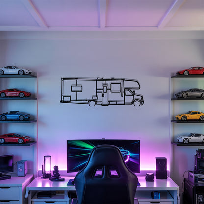 Freelander 27QB - Camper/RV Silhouette - Motorhome Metal Wall Art - Laser-Cut Camping Decor - Road Trip Life