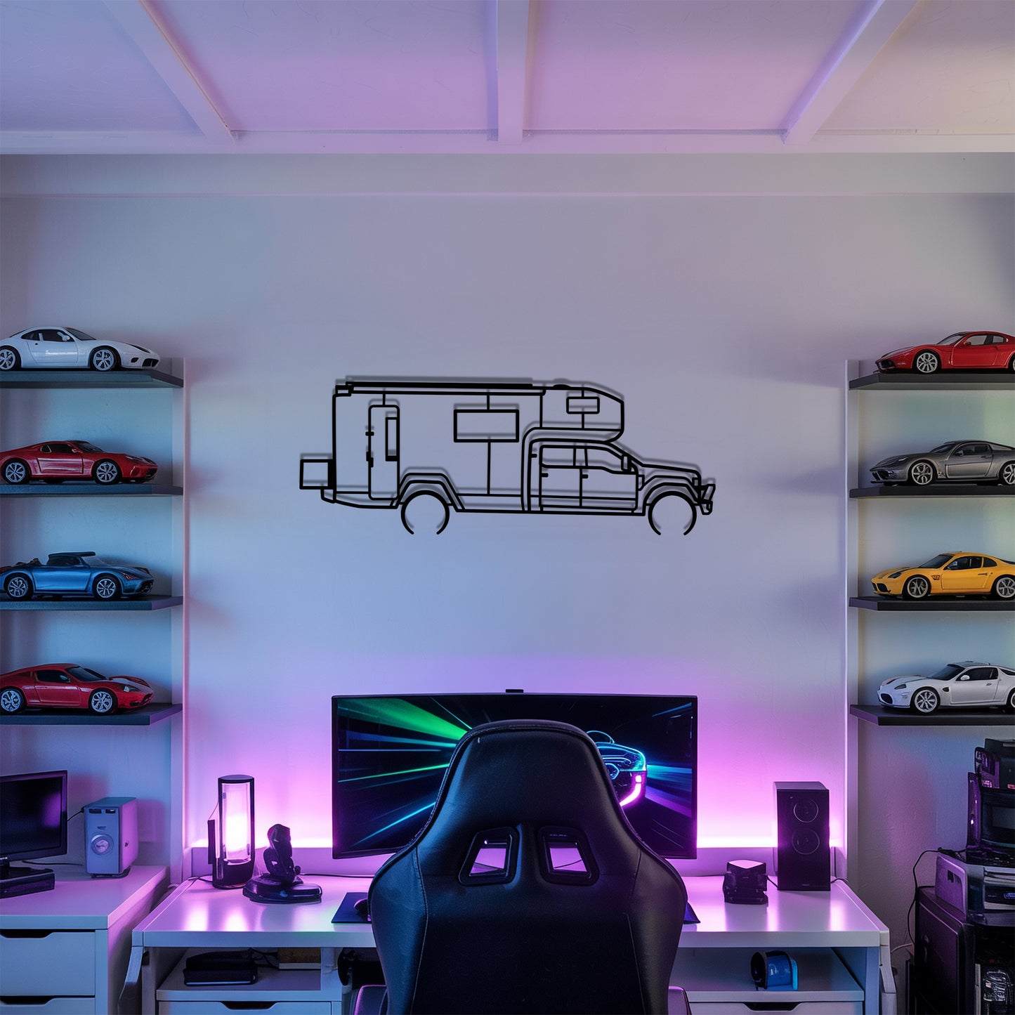 LTi F-550 4x4 - Camper/RV Silhouette - Motorhome Metal Wall Art - Laser-Cut Camping Decor - Road Trip Life