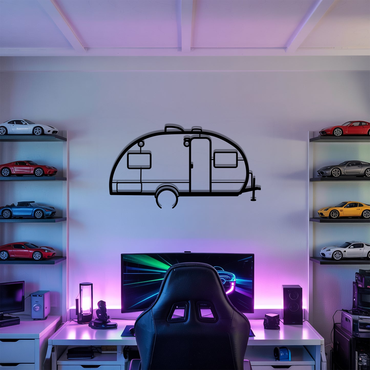 R-Pod Rp-171 - Camper/RV Silhouette - Motorhome Metal Wall Art - Laser-Cut Camping Decor - Road Trip Life