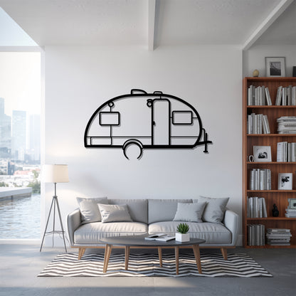 R-Pod Rp-171 - Camper/RV Silhouette - Motorhome Metal Wall Art - Laser-Cut Camping Decor - Road Trip Life