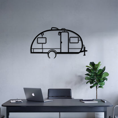 R-Pod Rp-171 - Camper/RV Silhouette - Motorhome Metal Wall Art - Laser-Cut Camping Decor - Road Trip Life