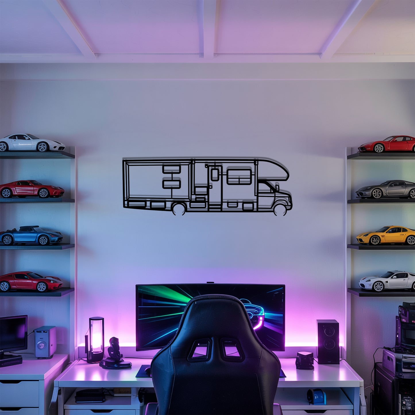 Greyhawk 31F - Camper/RV Silhouette - Motorhome Metal Wall Art - Laser-Cut Camping Decor - Road Trip Life