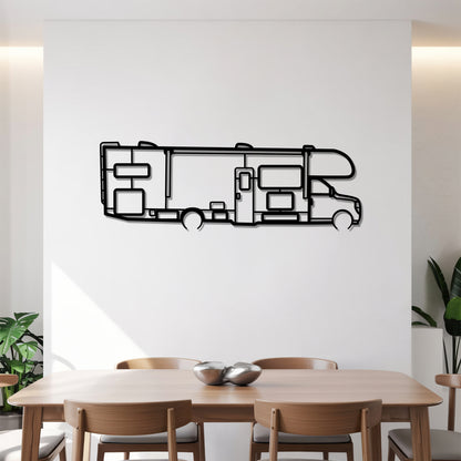 Four Winds 31E - Camper/RV Silhouette - Motorhome Metal Wall Art - Laser-Cut Camping Decor - Road Trip Life