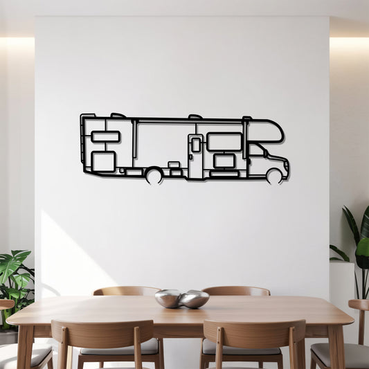 Four Winds 31E - Camper/RV Silhouette - Motorhome Metal Wall Art - Laser-Cut Camping Decor - Road Trip Life