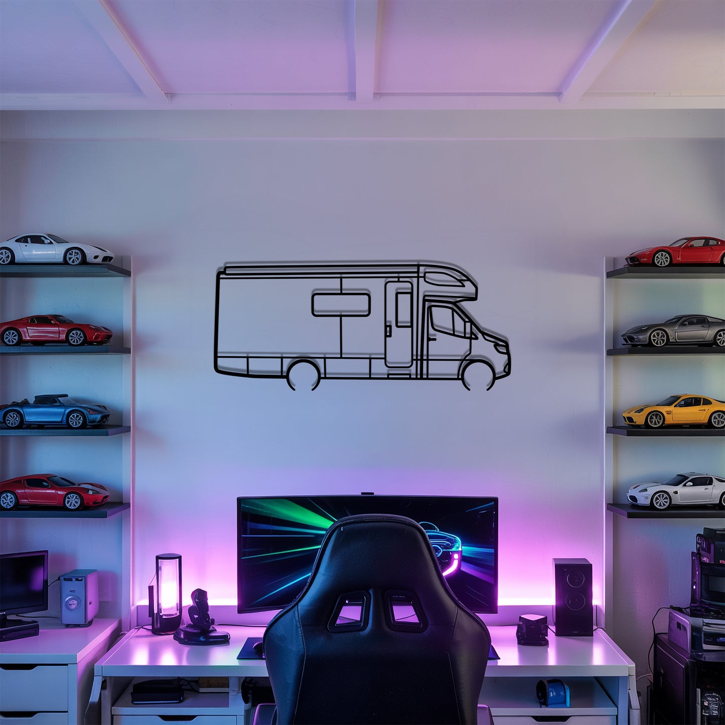 View 24D - Camper/RV Silhouette - Motorhome Metal Wall Art - Laser-Cut Camping Decor - Road Trip Life