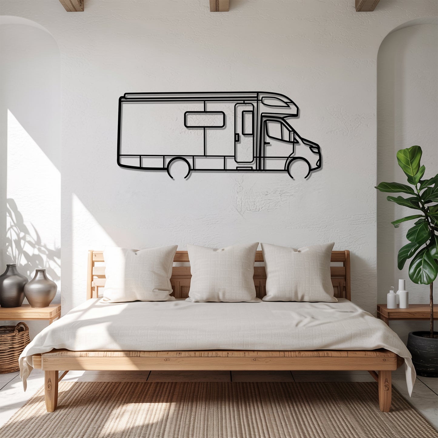 View 24D - Camper/RV Silhouette - Motorhome Metal Wall Art - Laser-Cut Camping Decor - Road Trip Life