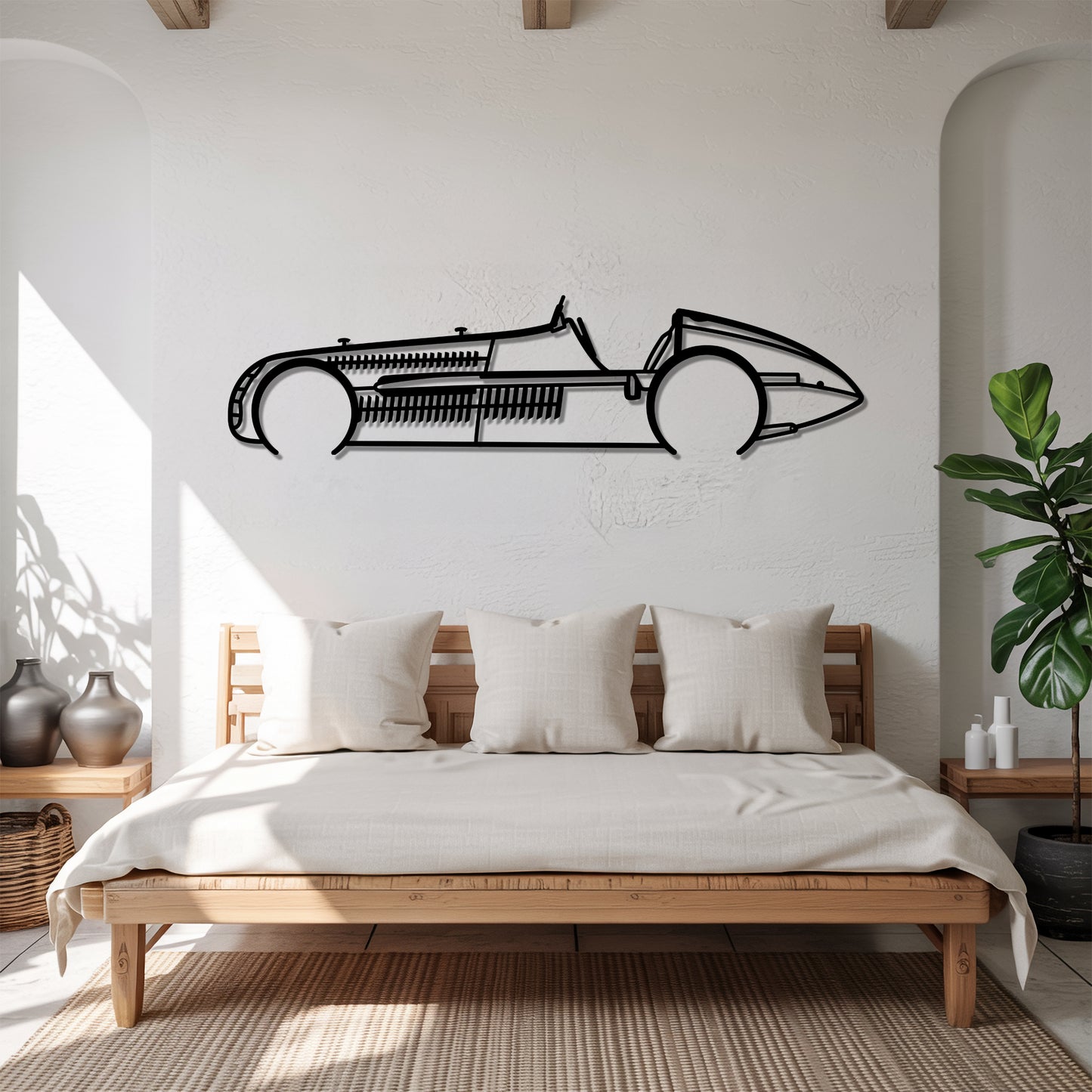 1950 Alfa 158 F1 - Grand Prix-Style Racing Car Silhouette - Minimalist Metal Wall Art - Laser-Cut Steel Decor