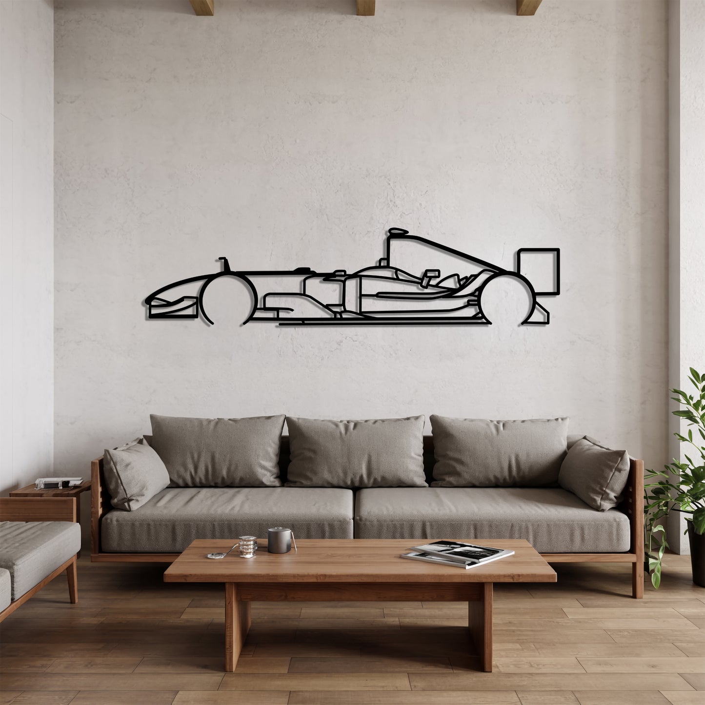 F2004 V10 F1 - Grand Prix-Style Racing Car Silhouette - Minimalist Metal Wall Art - Laser-Cut Steel Decor