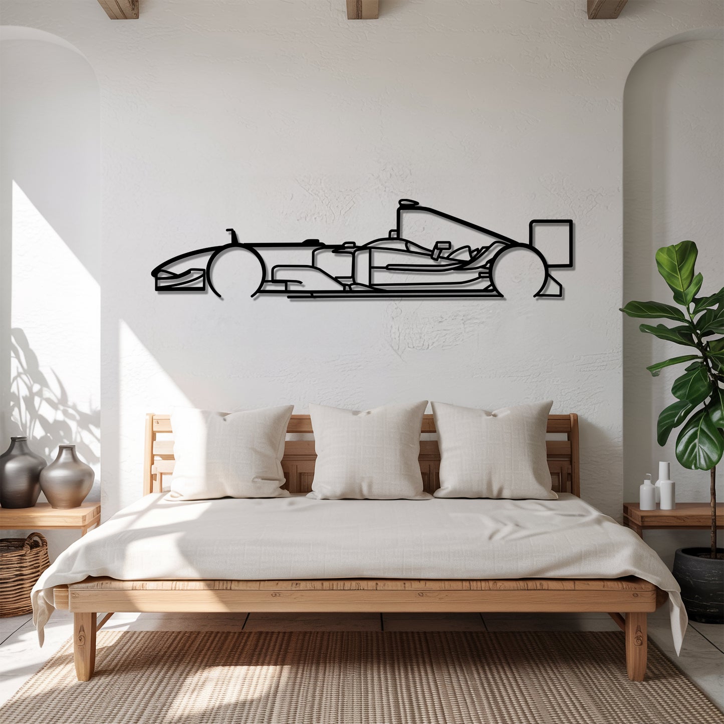 F2004 V10 F1 - Grand Prix-Style Racing Car Silhouette - Minimalist Metal Wall Art - Laser-Cut Steel Decor
