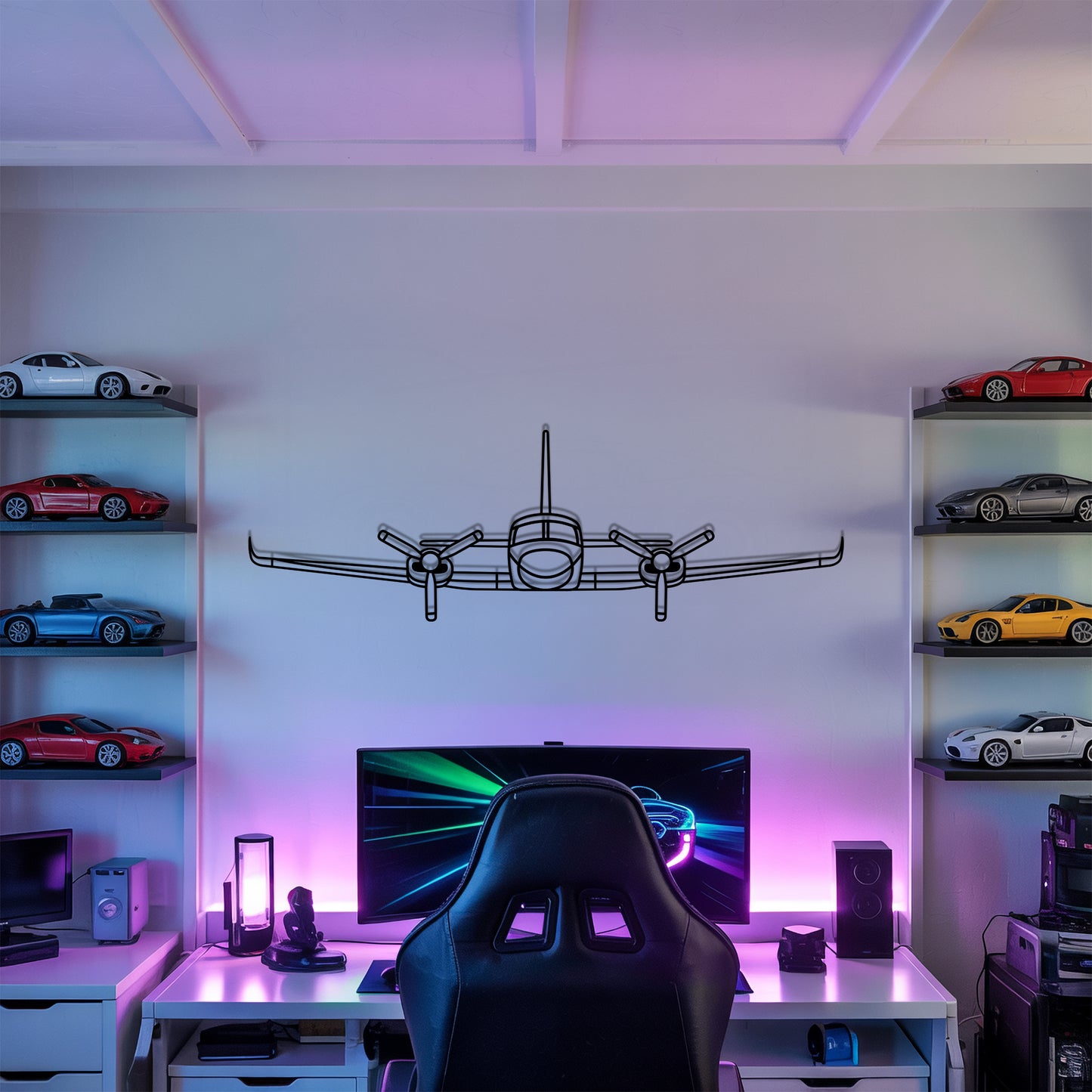 421c - Airplane Metal Silhouette Wall Art - Aviation Gift - Pilot Office Decor