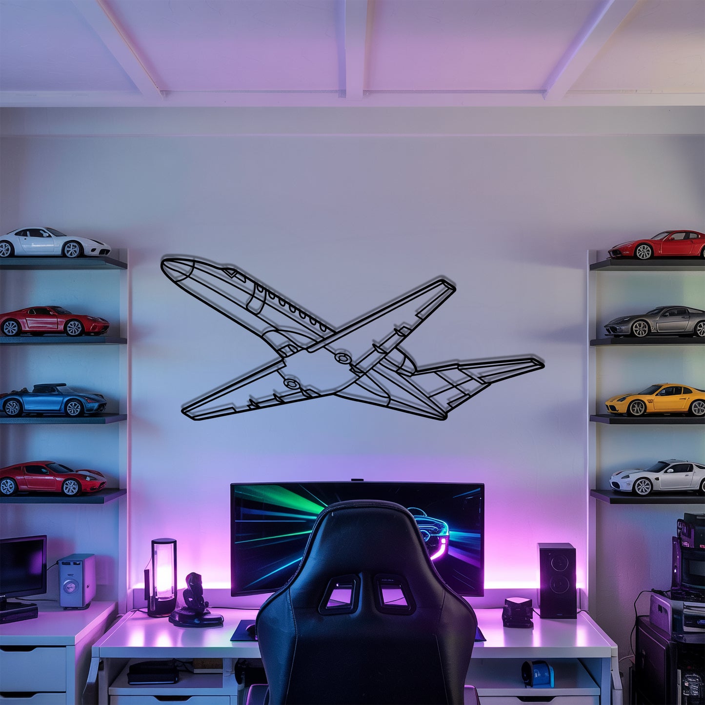 CJ3 - Airplane Metal Silhouette Wall Art - Aviation Gift - Pilot Office Decor