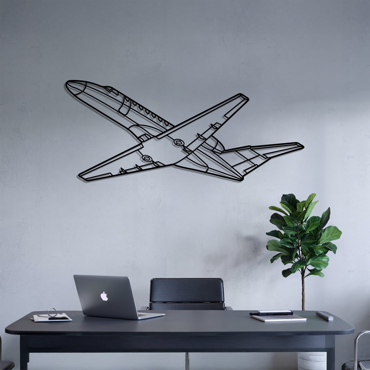 CJ3 - Airplane Metal Silhouette Wall Art - Aviation Gift - Pilot Office Decor