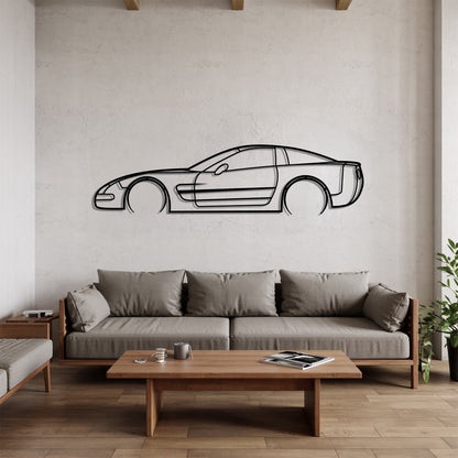 Corvette C5 Detailed - Car Metal Silhouette Wall Art - Car Enthusiast Gift - Laser-cut Garage Decor