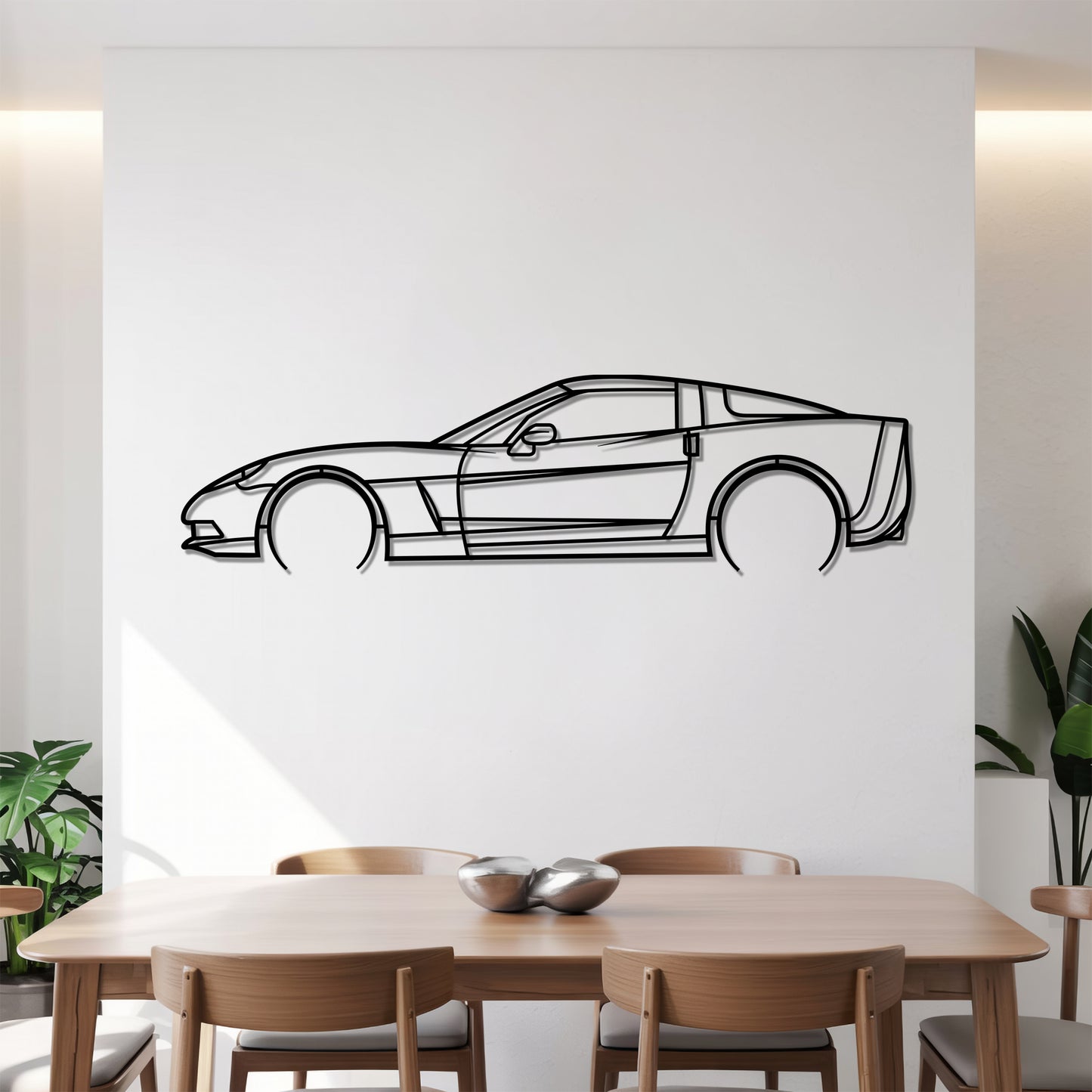 Corvette C6 Detailed - Car Metal Silhouette Wall Art - Car Enthusiast Gift - Laser-cut Garage Decor