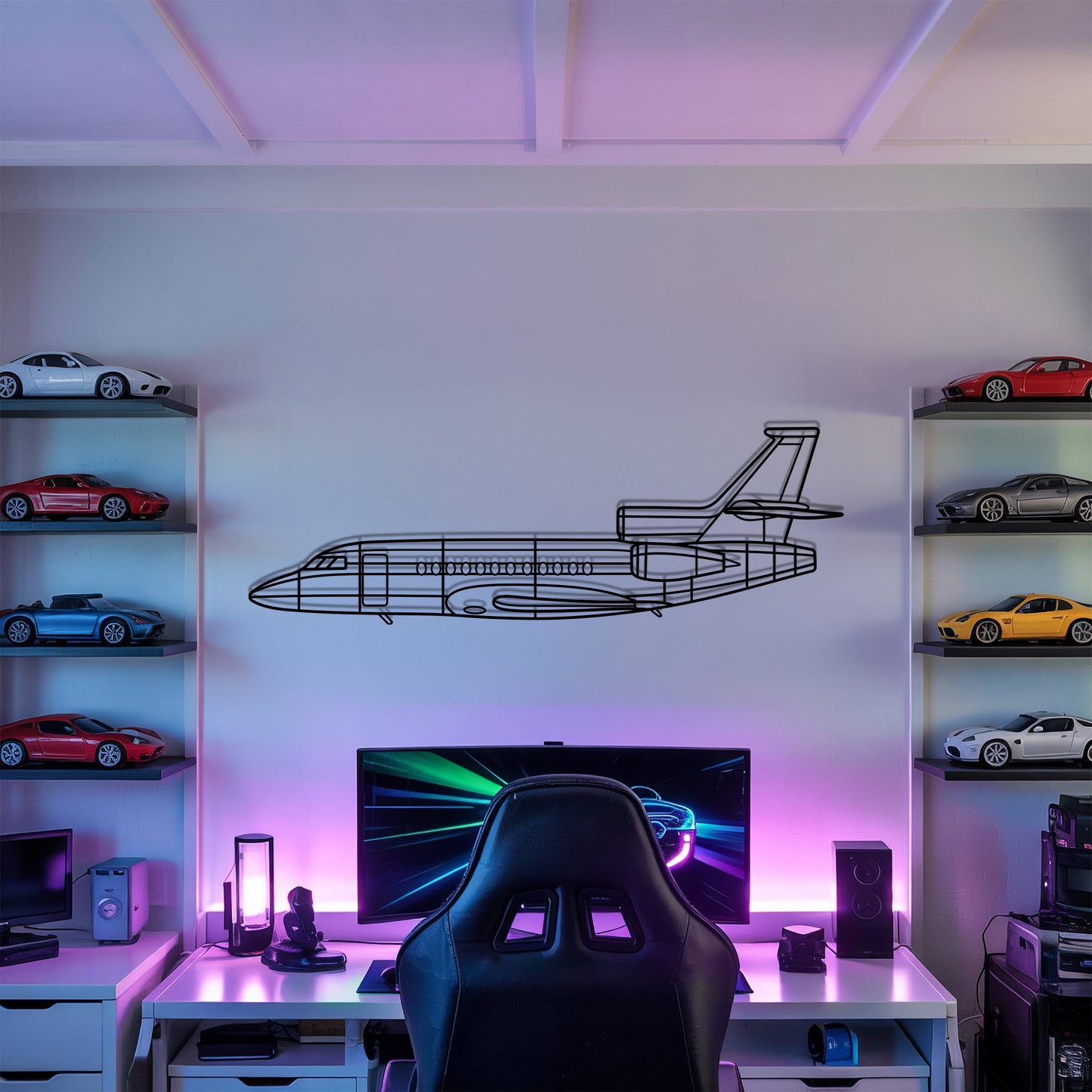 Falcon 900ex - Airplane Metal Silhouette Wall Art - Aviation Gift - Pilot Office Decor