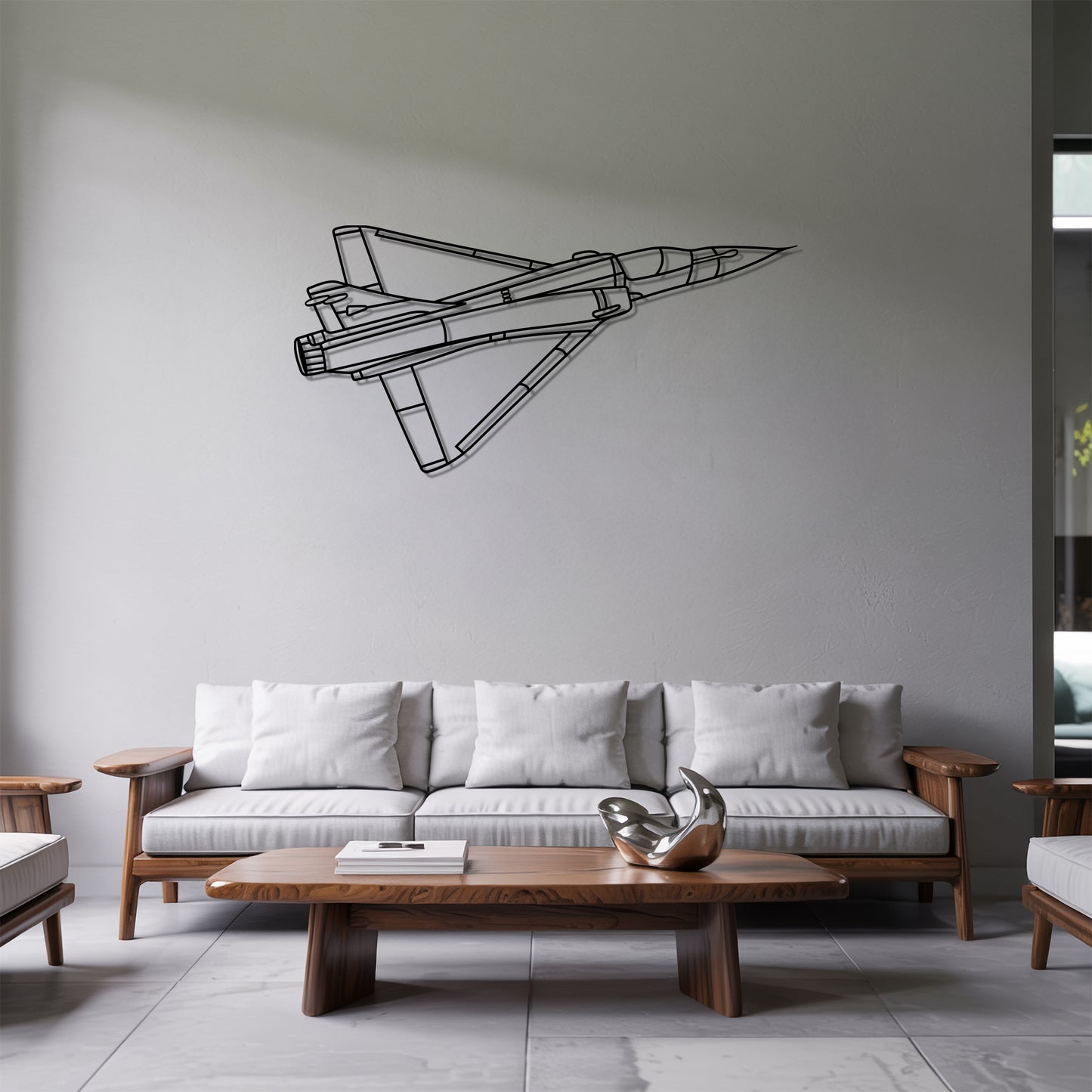 Mirage 2000c - Airplane Metal Silhouette Wall Art - Aviation Gift - Pilot Office Decor