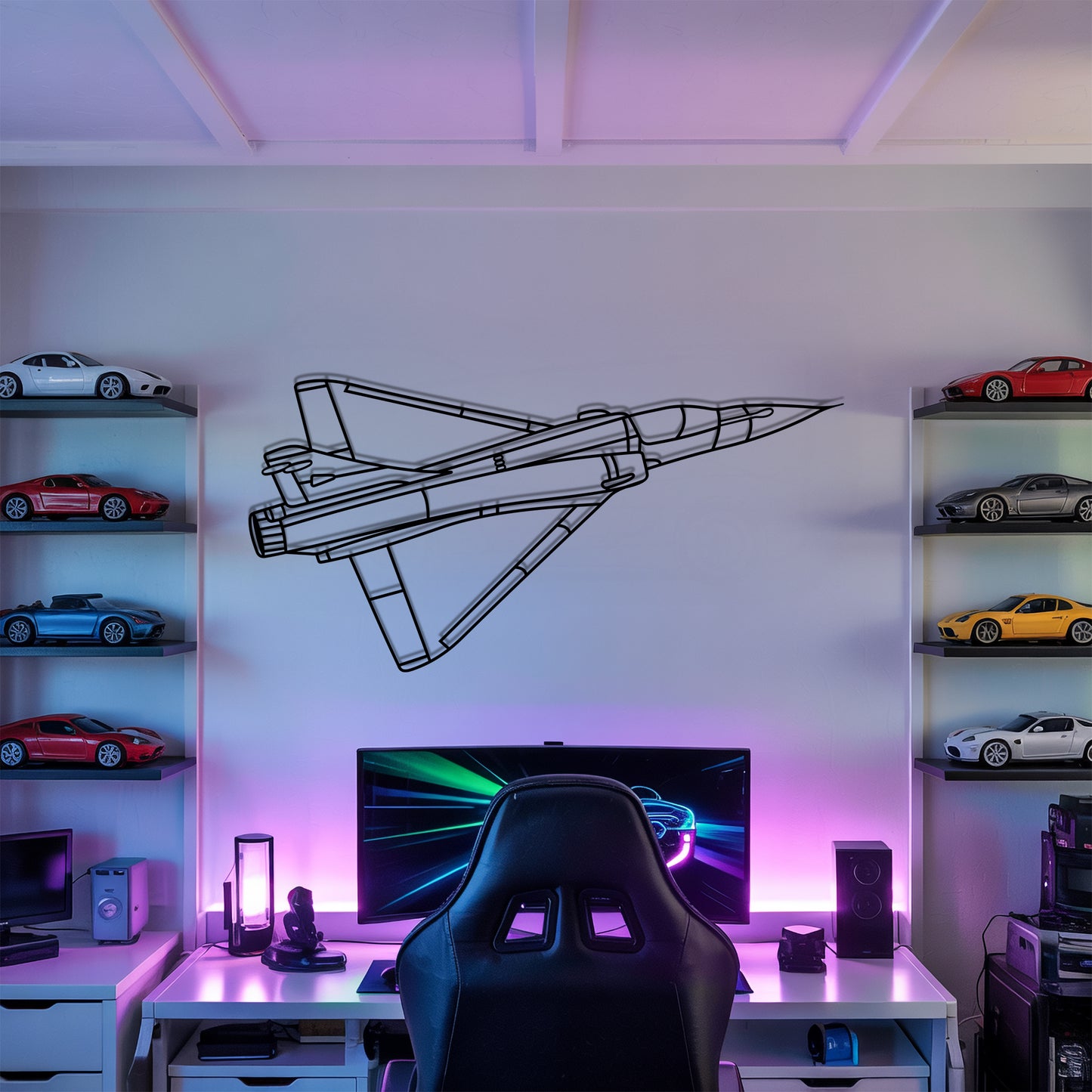 Mirage 2000c - Airplane Metal Silhouette Wall Art - Aviation Gift - Pilot Office Decor