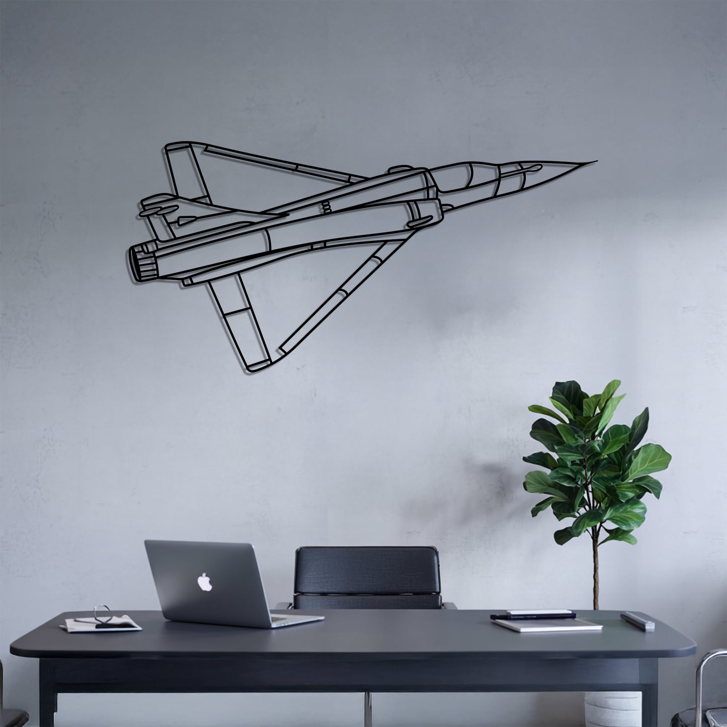 Mirage 2000c - Airplane Metal Silhouette Wall Art - Aviation Gift - Pilot Office Decor