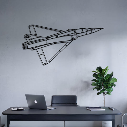 Mirage 2000c - Airplane Metal Silhouette Wall Art - Aviation Gift - Pilot Office Decor