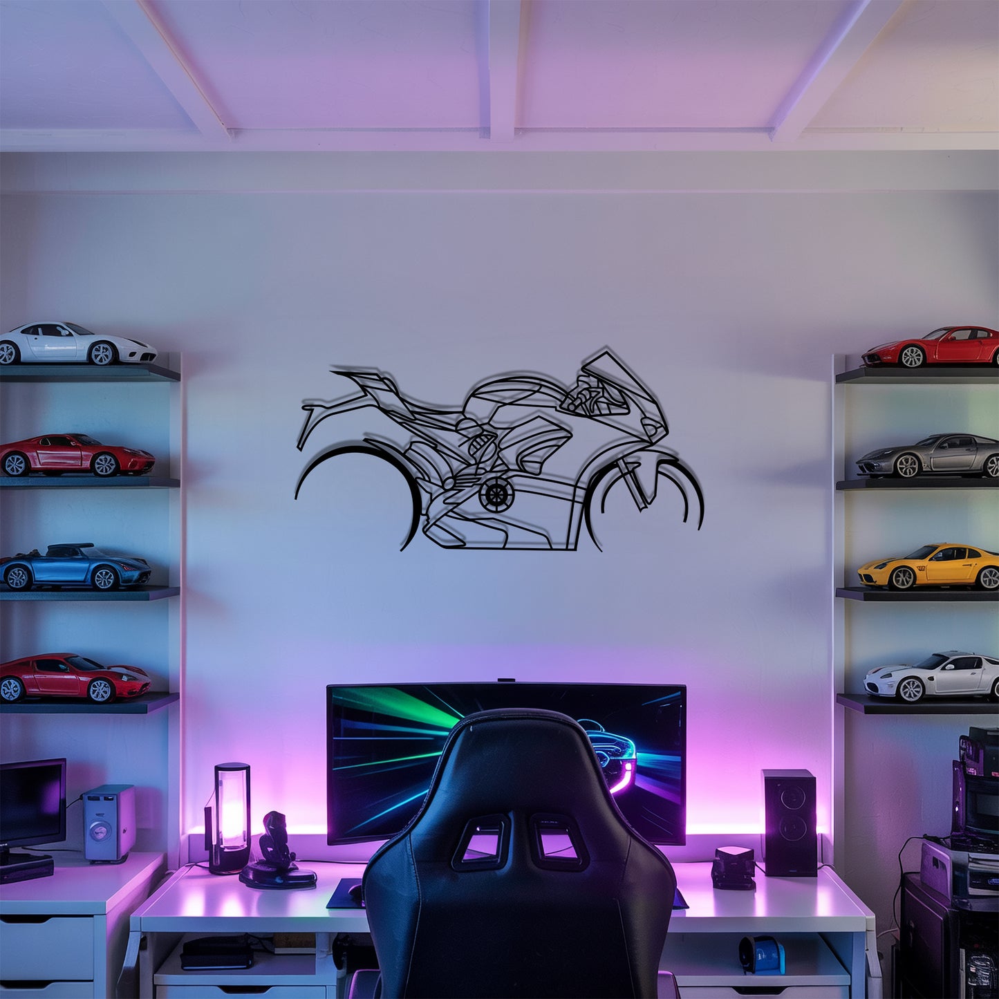 Panigale V4 - Motorcycle Metal Silhouette Wall Art - Bikers Gift - Garage Decor