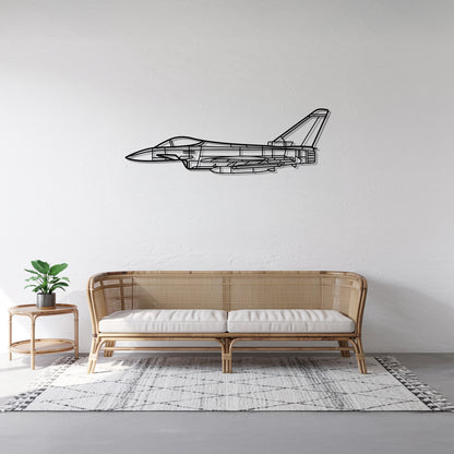Eurofighter Typhoon - Airplane Metal Silhouette Wall Art - Aviation Gift - Pilot Office Decor