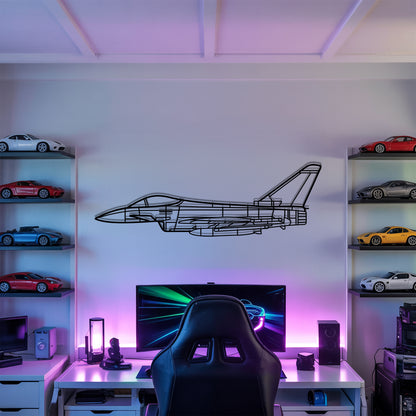 Eurofighter Typhoon - Airplane Metal Silhouette Wall Art - Aviation Gift - Pilot Office Decor