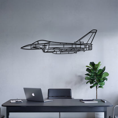 Eurofighter Typhoon - Airplane Metal Silhouette Wall Art - Aviation Gift - Pilot Office Decor