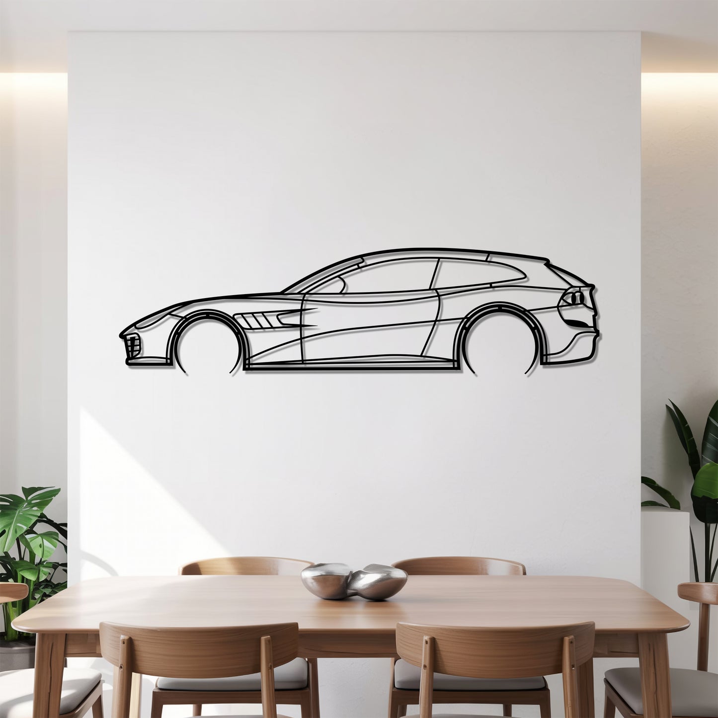 GTC4 Lusso Detailed - Car Metal Silhouette Wall Art - Car Enthusiast Gift - Laser-cut Garage Decor