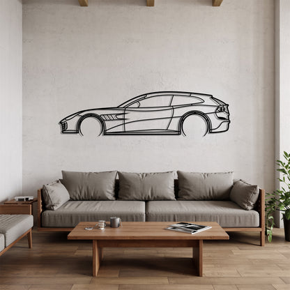 GTC4 Lusso Detailed - Car Metal Silhouette Wall Art - Car Enthusiast Gift - Laser-cut Garage Decor
