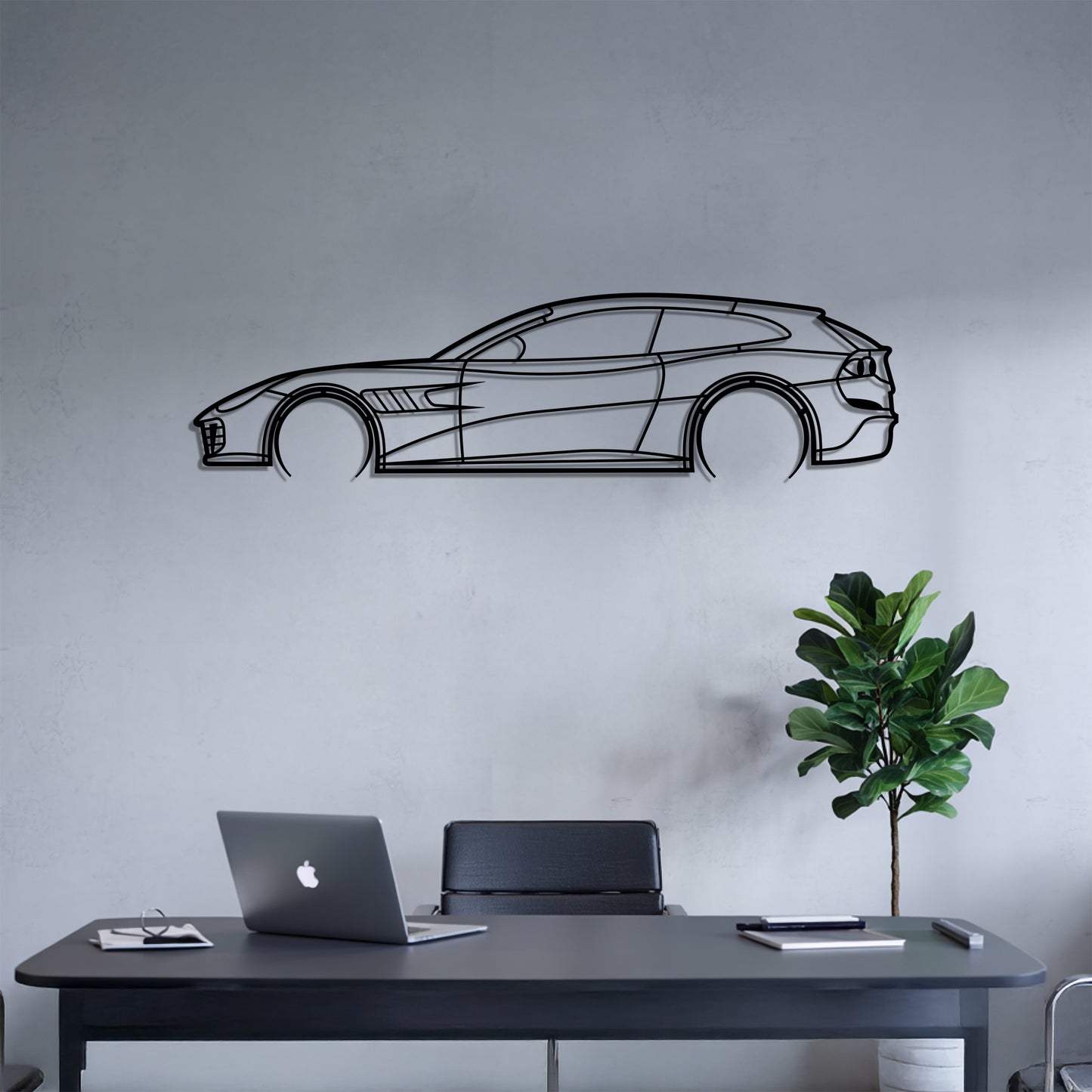 GTC4 Lusso Detailed - Car Metal Silhouette Wall Art - Car Enthusiast Gift - Laser-cut Garage Decor