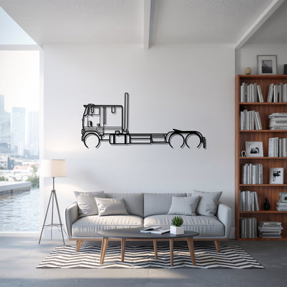 CL 9000 Double Sleeper Long Wheelbase - Semi Truck Metal Silhouette Wall Art - Truckers Gift - CDL Office Decor
