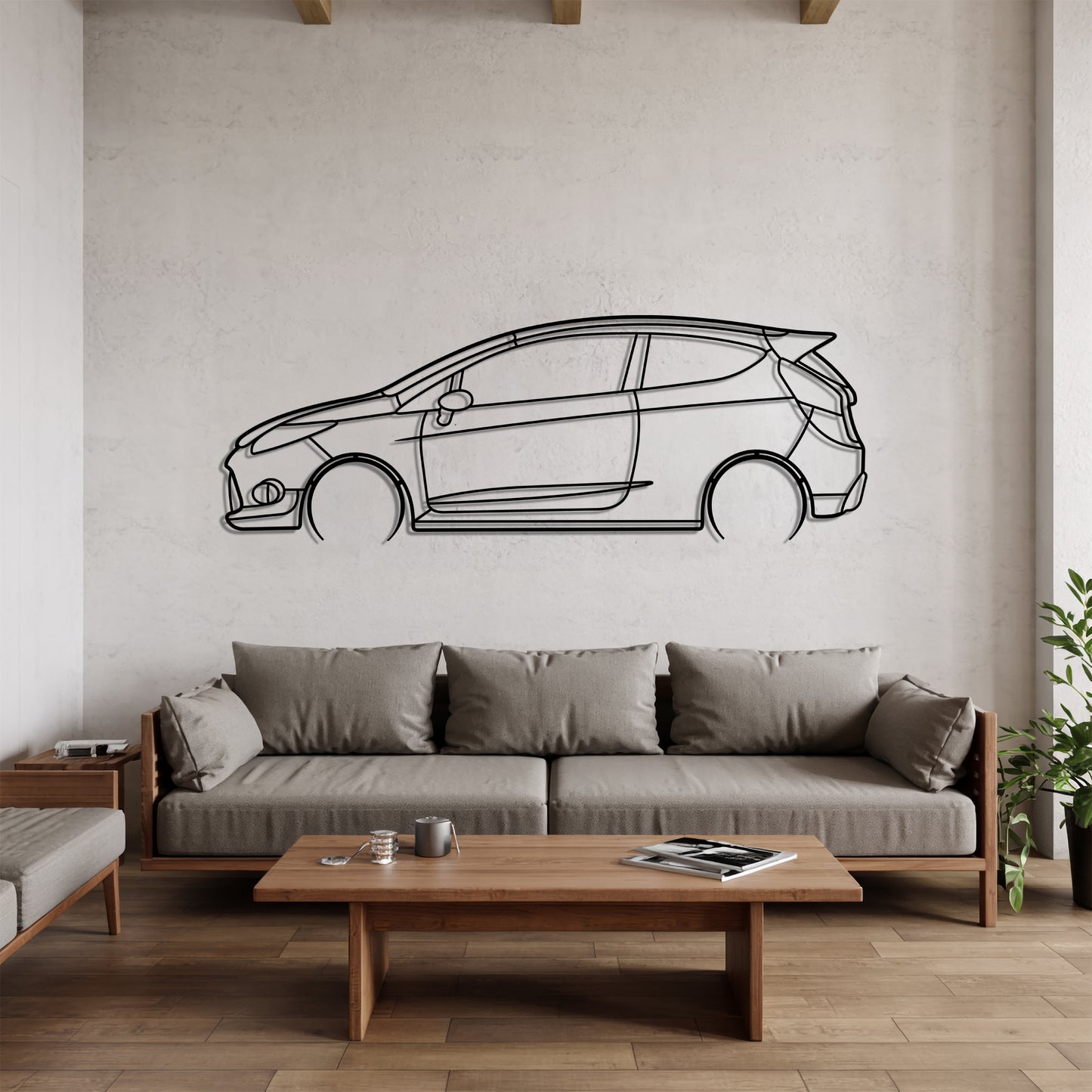 Fiesta MK7 Detailed - Car Metal Silhouette Wall Art - Car Enthusiast Gift - Laser-cut Garage Decor
