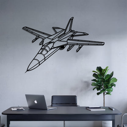 F-111 - Airplane Metal Silhouette Wall Art - Aviation Gift - Pilot Office Decor