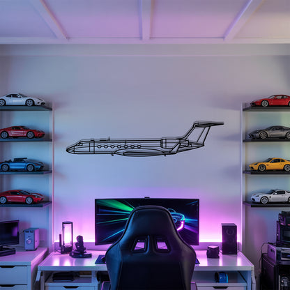 G550 - Airplane Metal Silhouette Wall Art - Aviation Gift - Pilot Office Decor