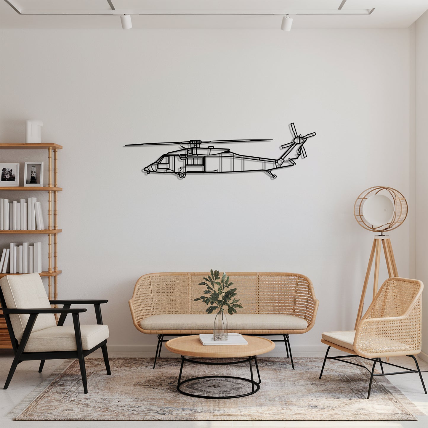 HH-60M - Helicopter Metal Silhouette Wall Art - Aviation Gift - Pilot Office Decor