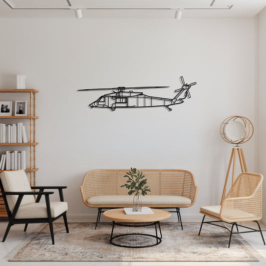 HH-60M - Helicopter Metal Silhouette Wall Art - Aviation Gift - Pilot Office Decor