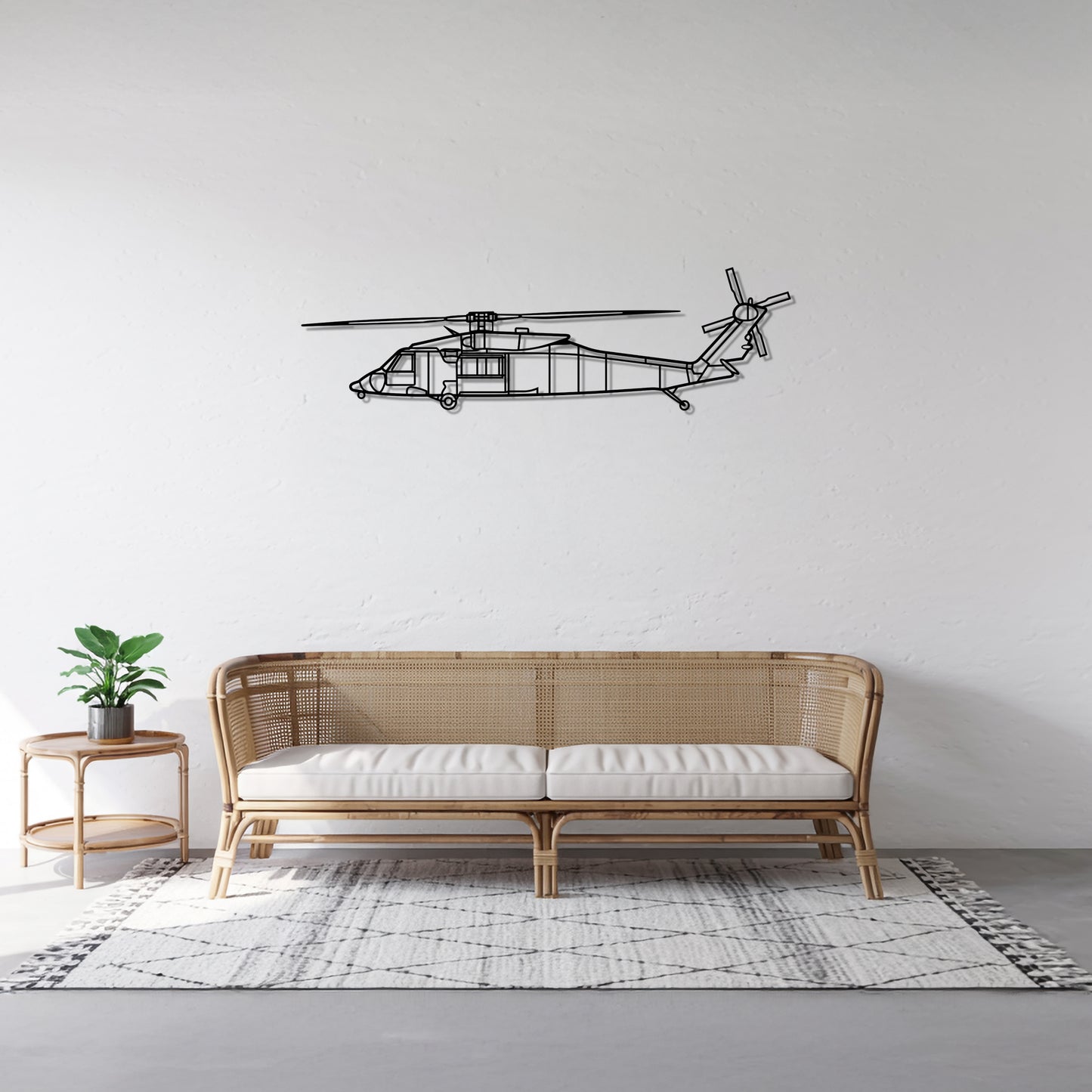 HH-60M - Helicopter Metal Silhouette Wall Art - Aviation Gift - Pilot Office Decor